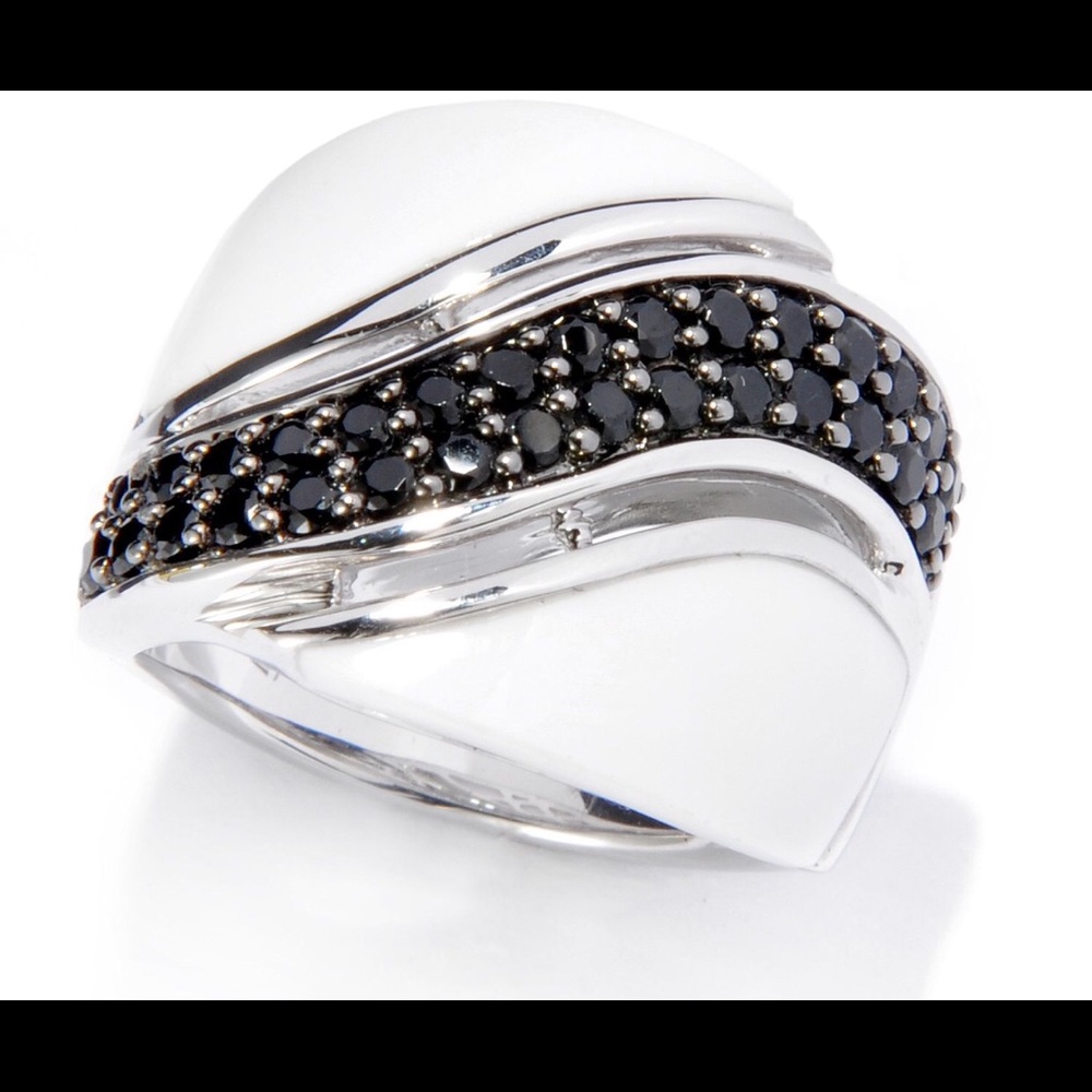 NEW Omar Torres White Agate & Black Spinel Ring😍STUNNING